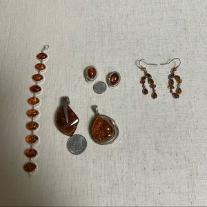 Amber Bracelet, Pendants and Earrings
